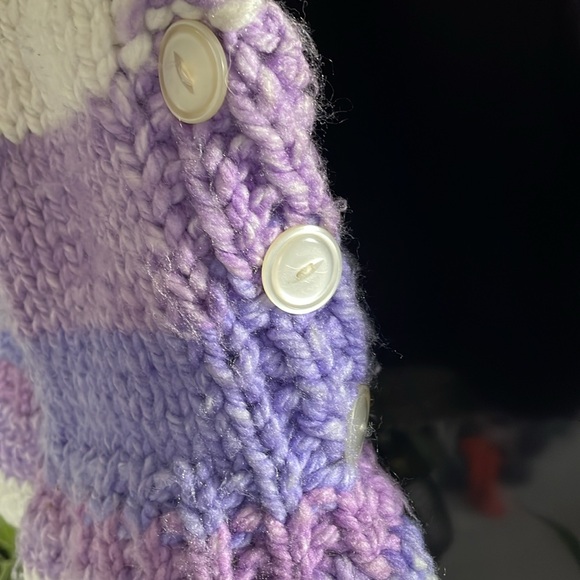 Handmade Heavy Handknit Turtleneck Sweater/Shawl - Picture 5 of 5